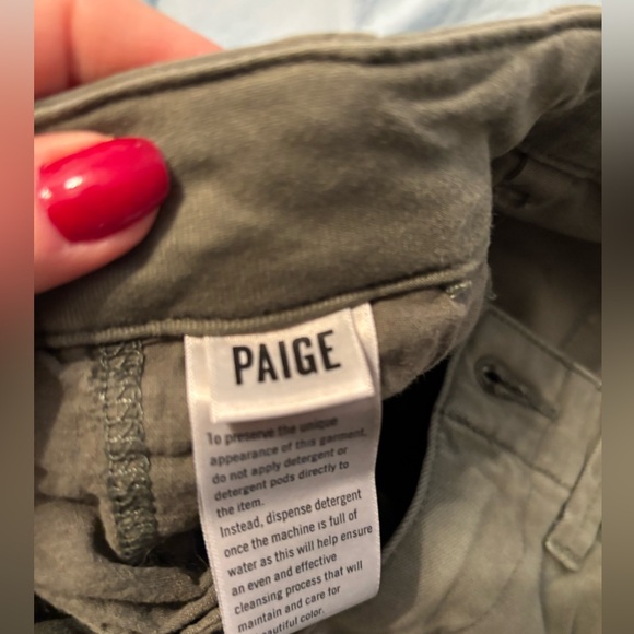 Paige olive green cargo jean size 29 - Picture 2 of 6